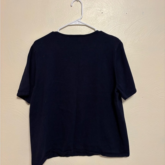 Alfred Dunner Black Beaded Short Sleeve Blouse - Picture 8 of 8